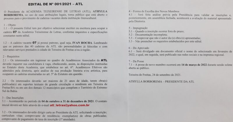 ATL realiza sessão solene para entregar Prêmio Castro Alves e homenagear o saudoso acadêmico Ramiro Guedes