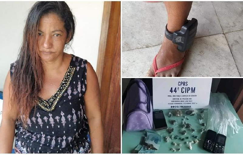 Mulher com tornozeleira eletrônica é presa por tráfico de drogas em Medeiros Neto