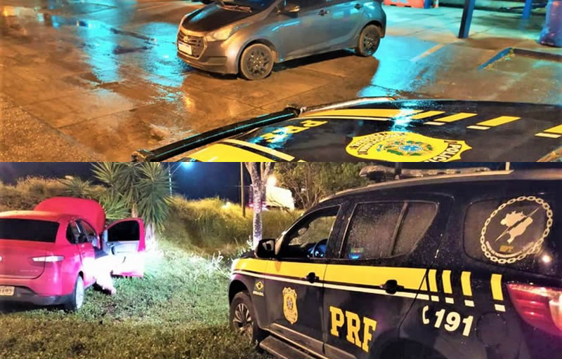 PRF recupera dois veículos roubados em ocorrências distintas na cidade de Eunápolis