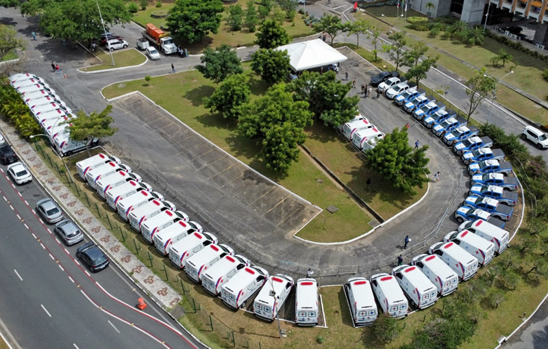 Ambulâncias e viaturas reforçam saúde e segurança pública na Bahia, diz governo