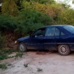 Veículo roubado é localizado abandonado em plantão de eucalipto no município de Mucuri