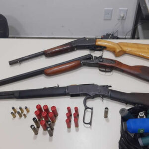 Espingarda, rifle e munições são apreendidos perto de área indígena no município do Prado