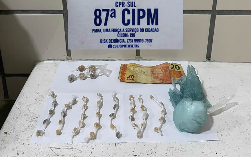 PM apreende cocaína e crack em Teixeira de Freitas