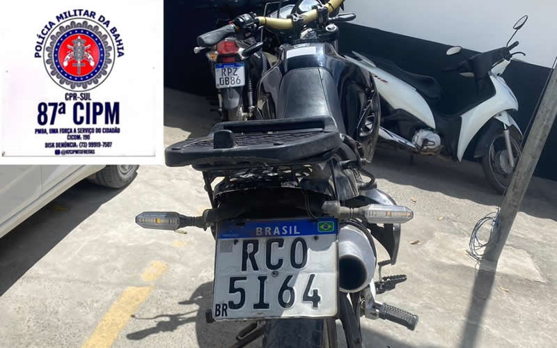 Apreendida moto com adulteração e restrição de furto em Teixeira de Freitas; suspeitos são presos