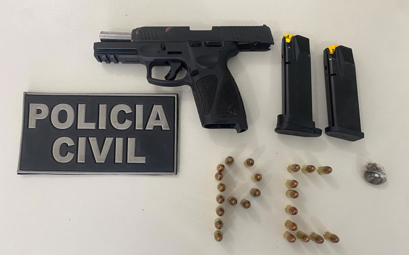 Polícia apreende em Teixeira de Freitas pistola que pode ter sido utilizada em homicídios na região