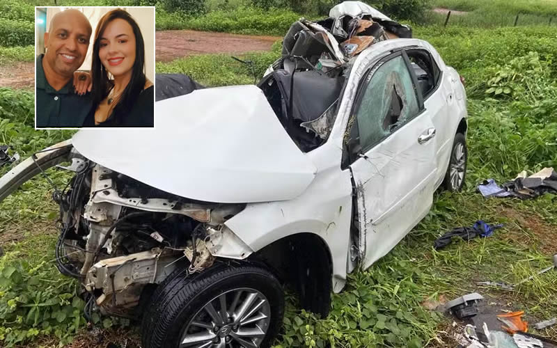 Major da PM e esposa morrem em acidente no interior da Bahia