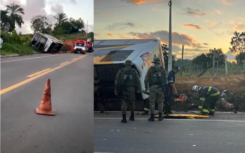 Identificados os 9 mortos do acidente com ônibus de turismo na BR-101 em Teixeira de Freitas