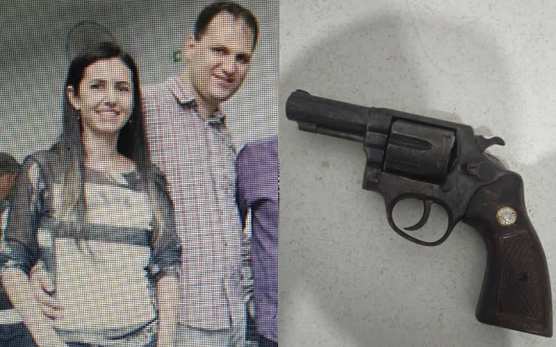 Mulher morta pelo ex-marido já tinha medida protetiva contra ele; empresário é preso e arma usada no duplo assassinato foi apreendida