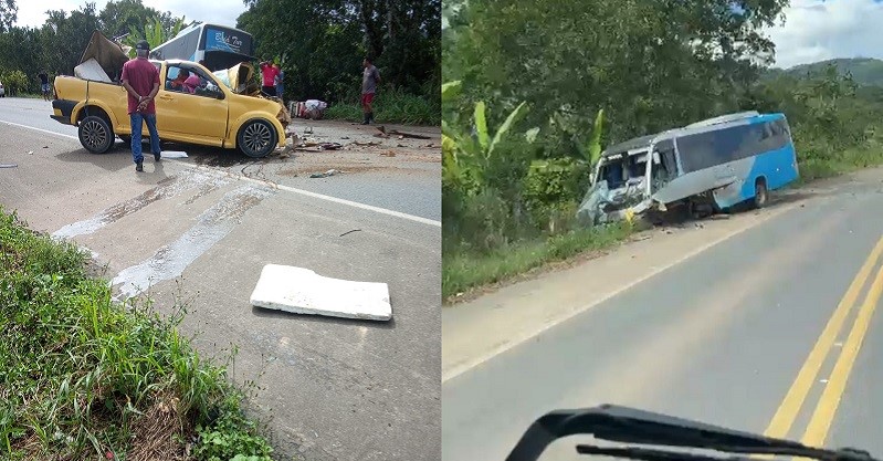 Quatro pessoas da mesma família morrem após colisão entre micro-ônibus e uma picape-strada em Mascote 1 Quatro pessoas da mesma família morrem após colisão entre micro-ônibus e uma picape-strada em Mascote