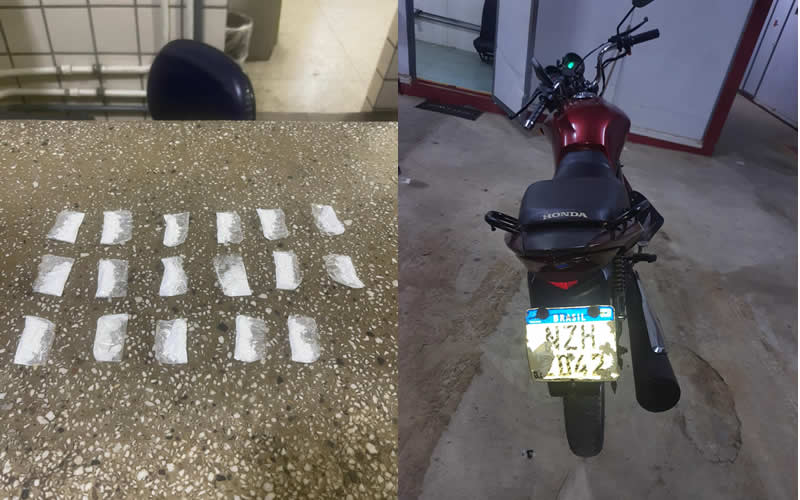 Polícia Miliar apreende cocaína em Teixeira de Freitas; moto é abandonada pelo suspeito 1 Polícia Miliar apreende cocaína em Teixeira de Freitas; moto é abandonada pelo suspeito