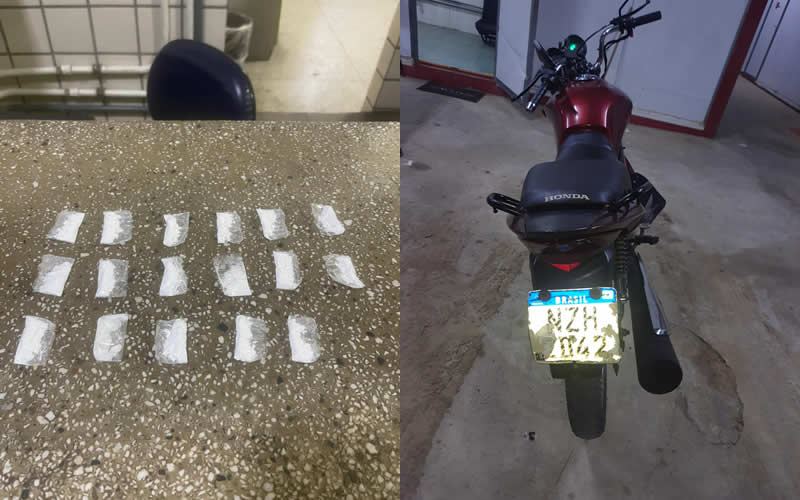 Polícia Miliar apreende cocaína em Teixeira de Freitas; suspeito abandona moto na fuga