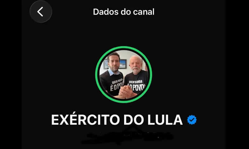 Com 4,5 milhões de inscritos, canal “Exército do Lula" volta ao ar 1 Com 4,5 milhões de inscritos, canal “Exército do Lula" volta ao ar